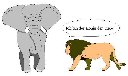 Elefant und L�we